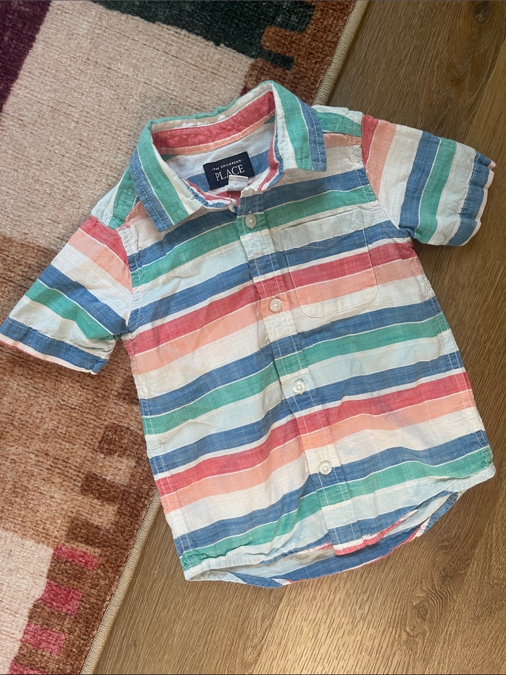 The Children's Place Multicolor Striped Short-Sleeve Button-Down Shirt